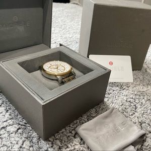 Michele Two Tone Sail Diamond Bracelet 42mm Watch